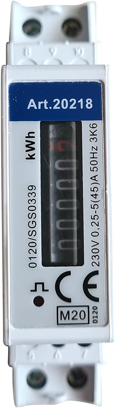 as - Schwabe Top-Hat Rails AC Meter 230 V 1-Phase SDM120A 230 V 50 Hz 0.25-5 (45) A Roller Counter 5+1 Digit Analogue White 62511