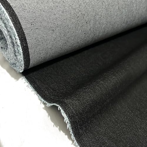 1-Yard 9 oz Gray Black Denim Fabric for Sewing, Crafting |Medium-Weight Material |Denim Fabric by The Yard |Jean Material|Denim Material|Black Jean Fabric (60''x36'')