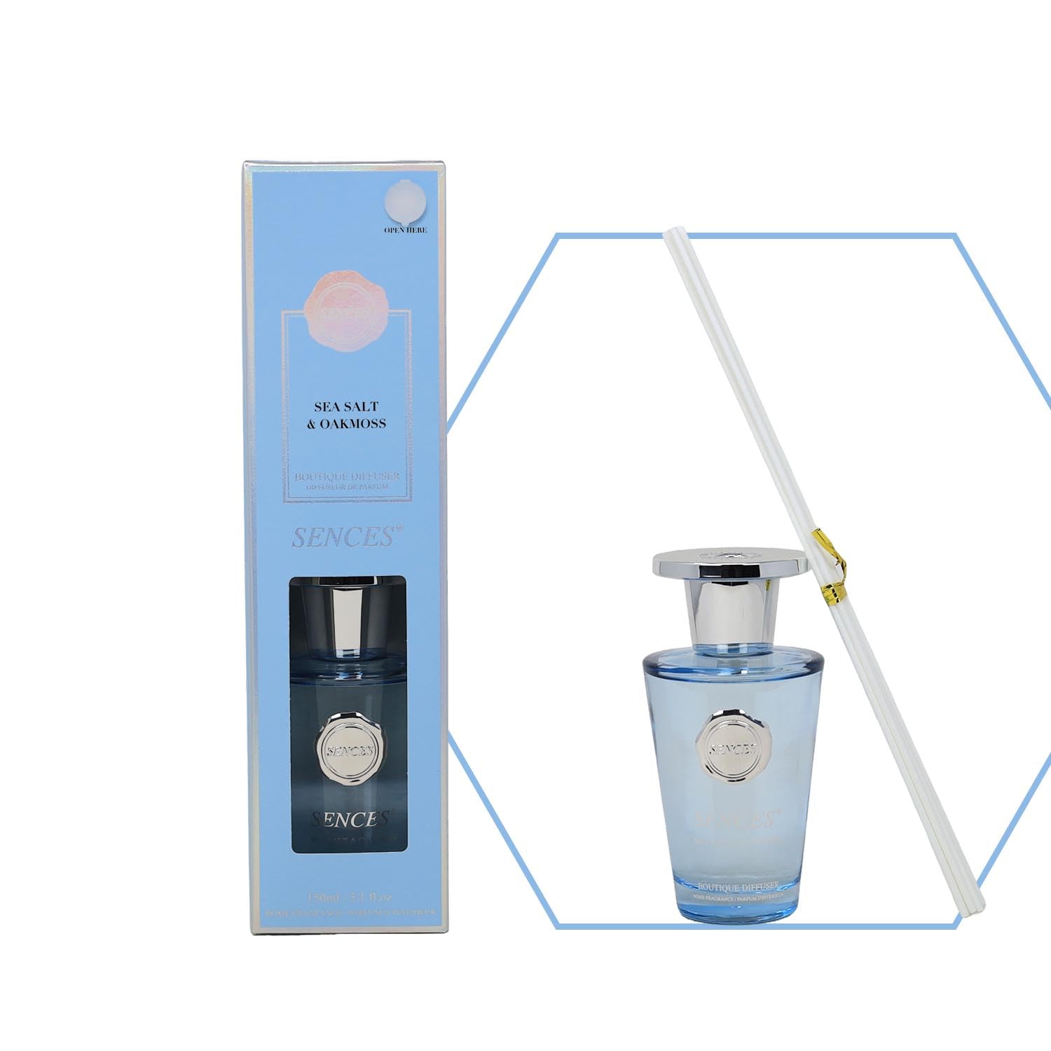 Baltus Reed Diffuser 150ml Sea Salt & Oakmoss Air Freshener Room Scents Aroma