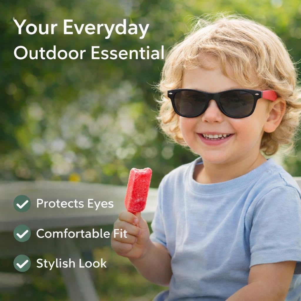 ROZIOR® Gafas de sol para niños y niñas con protección UV para niños de 4 a 12 años