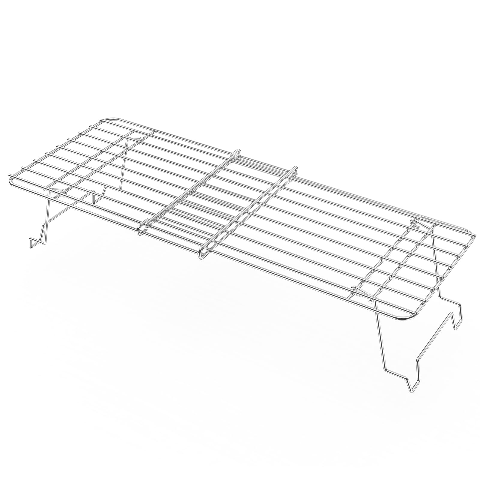 Denmay 39-56 cm Universal Stainless Steel Warming Rack for Gas/Wood Pellet/Grill/Smoker Grill, Adjustable Warming Rack Replacement Part, Top Grate with Folding Leg, Adjustable Length
