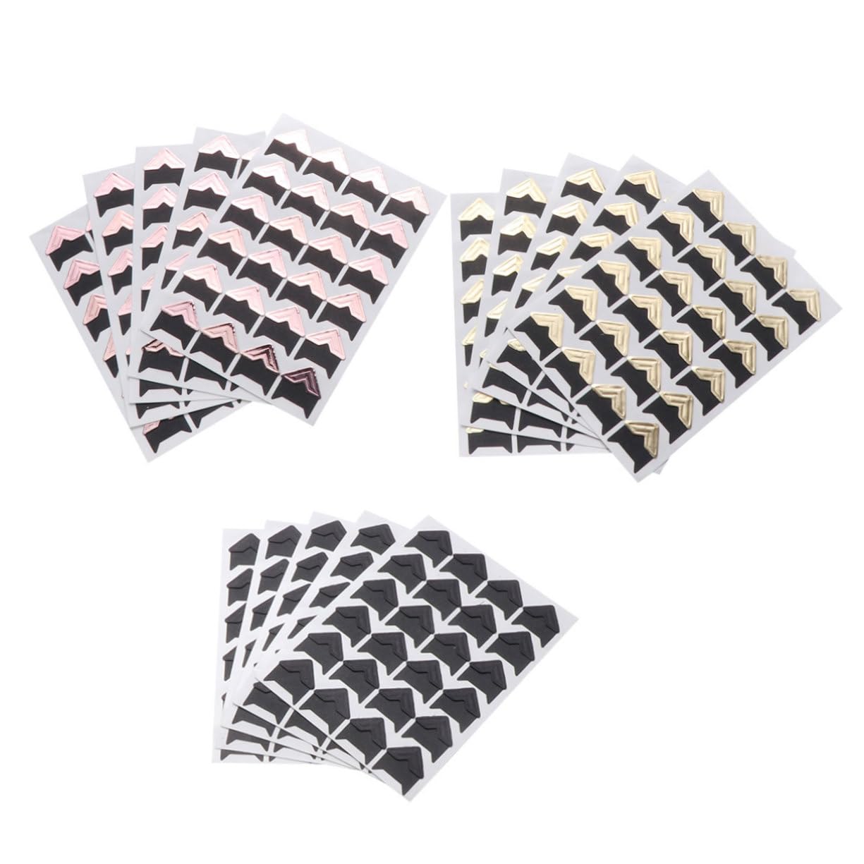 ERINGOGO 15 Sheets DIY Photo Corners Self Adhesive Retro Multicolor Stickers for Photo Albums Scrapbooking Journals Black Gold Rose Gold Each