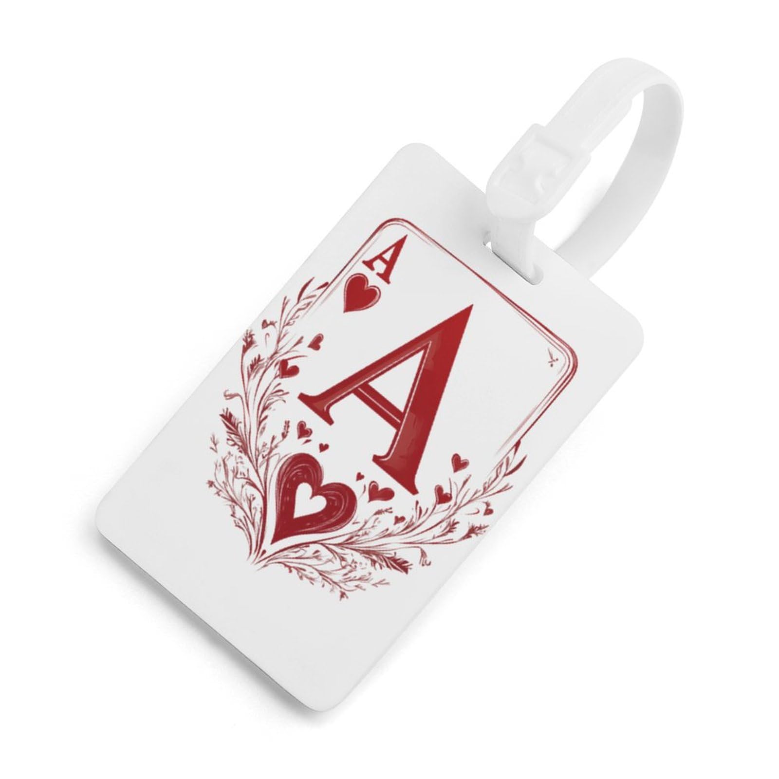 A Red-Heart Poker Cute Luggage Tags for Suitcases Personalized Baggage Identify Labels White-style-10