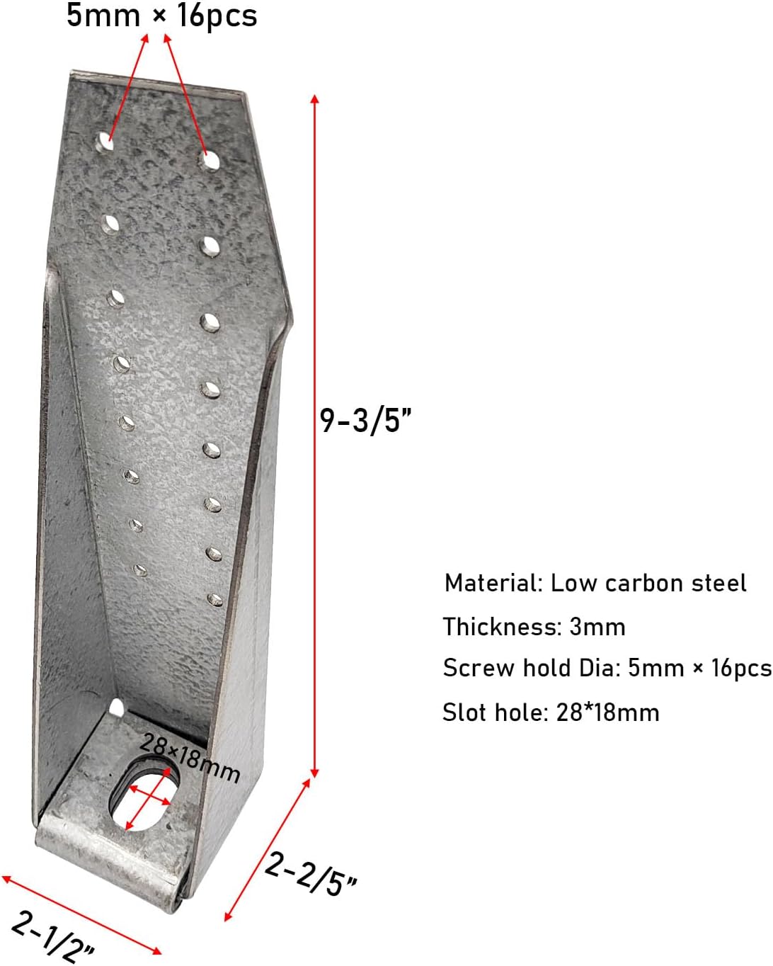 2Pcs Holdown Shearwall Attachment Heavy Duty Galvanized Deck Tension Tie Kit Bracket 11Guage Thick