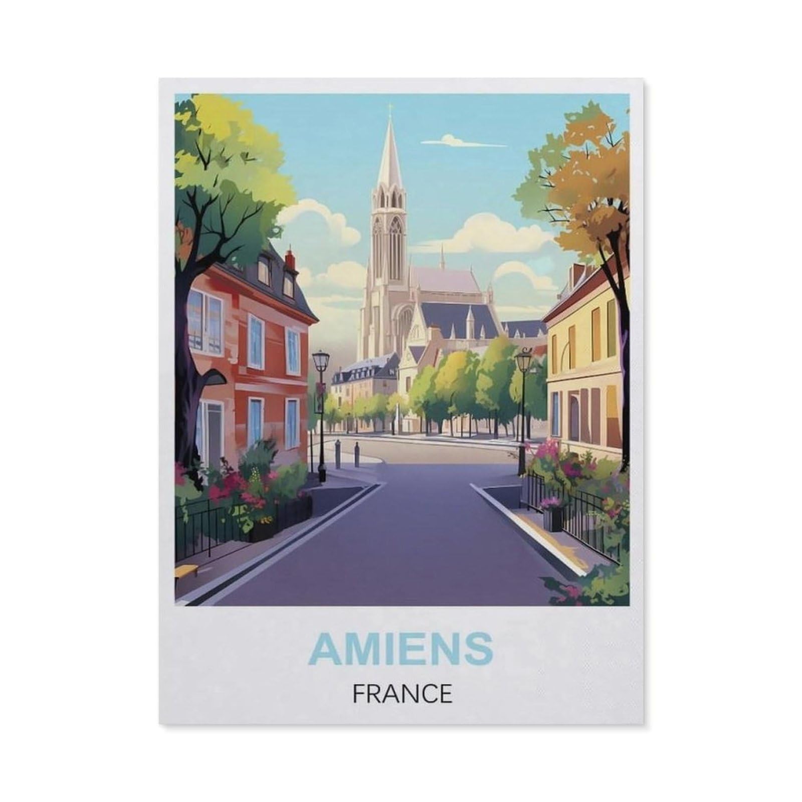 Funny Metal Tin Sign Wall Decor，Amiens France(20x30cm）