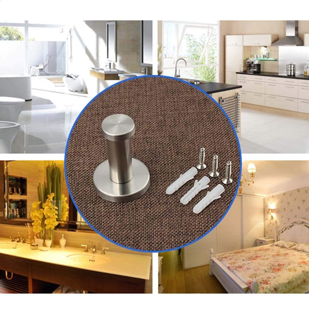 4 Piezas Ganchos de Pared Redondos Plata, Gancho de Pared de Acero Inoxidable de 53 mm Adecuado para Instalar en la Cocina, el Baño y el Dormitorio Principal para Colgar Objetos