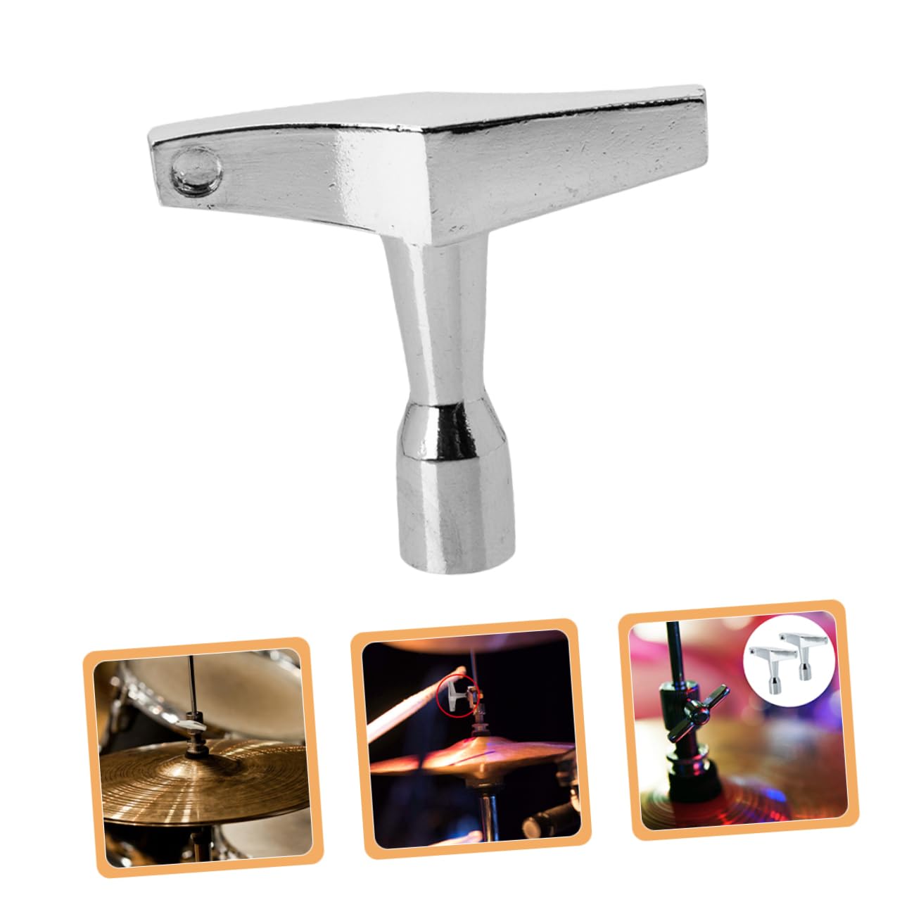 WHAMVOX Drum Tuner Key 4-point Drum Tuning Tool Drums Accessories Metal Drum Wrench Easy Use for Drummers