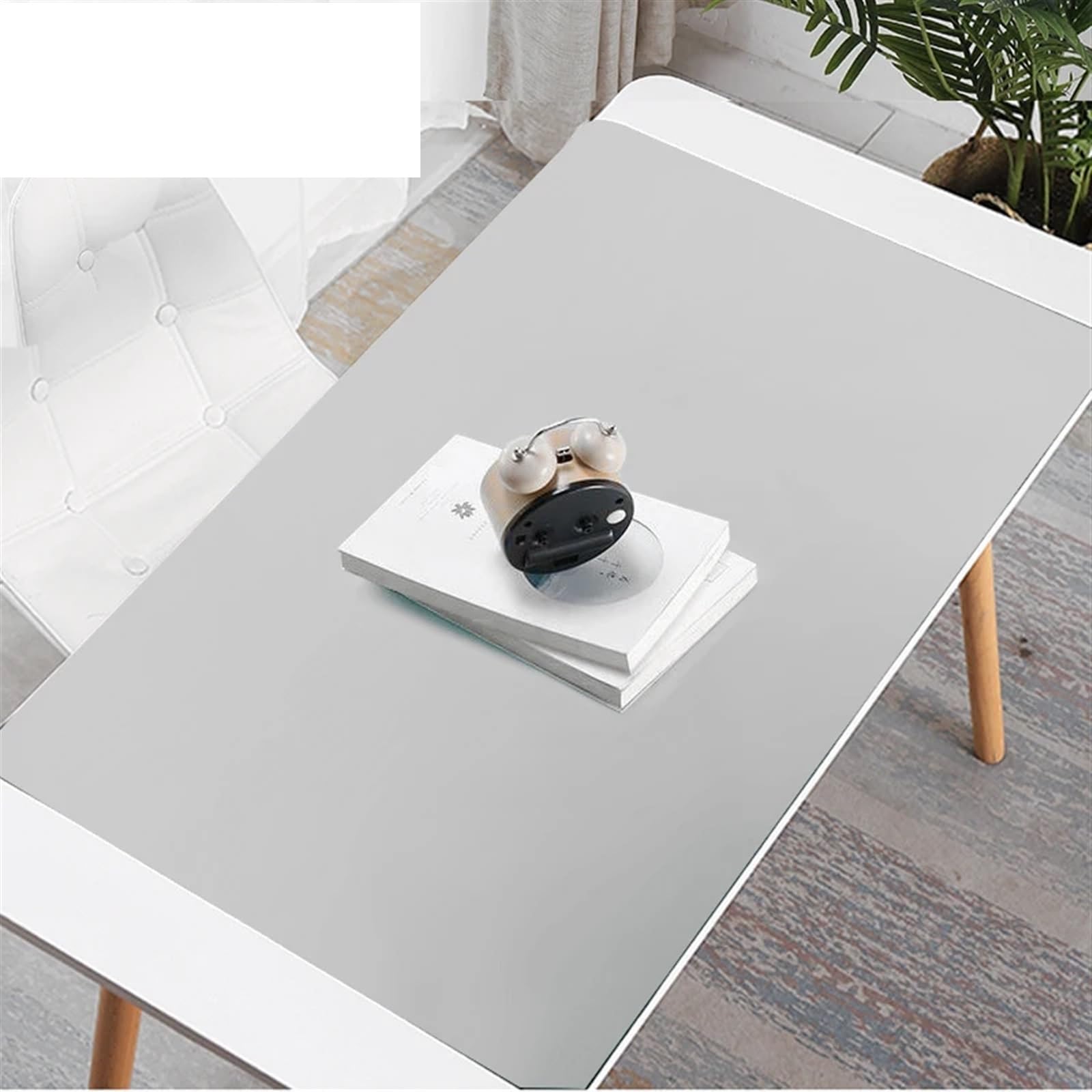 place mats for table Oversized Food Grade Silicone Waterproof Placemat Heat Insulation Anti-Skidding Washable Table Mat For Kitchen Dinner for Kitchen Restaurant Dining Table(60x40cm Light Grey)
