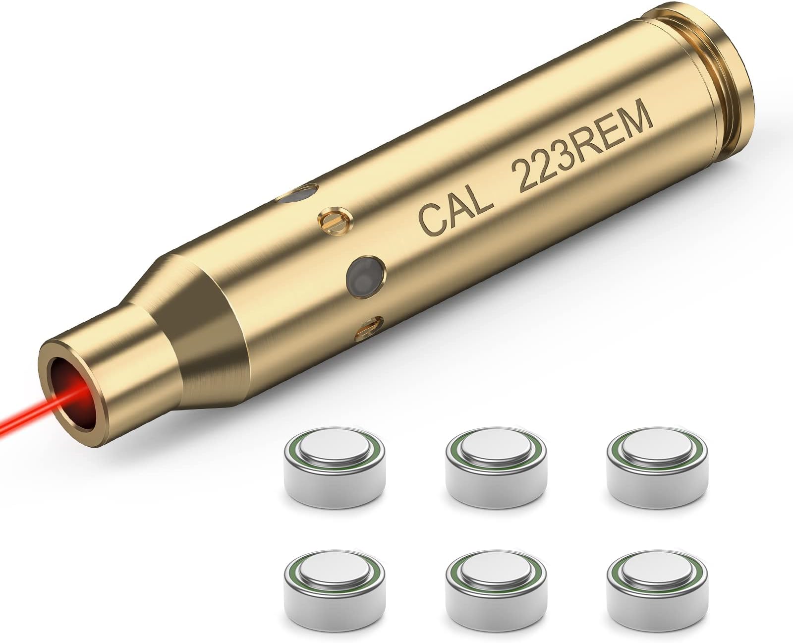 CVLIFE Bore Sight Laser 223 5.56mm/9mm/.243.308/12Gauge/7.62x39mm/.45acp Red Laser Bore Sighter with Batteries