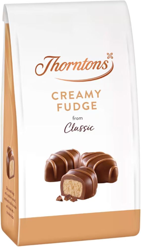 Thornton Classic Creamy Fudge Chocolates 86g | Milk Chocolate Covered Fudge with Sea Salt | Approx. 9 Pieces | Chocolate Sharing Bag & Gift
