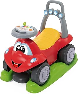Chicco Porteur Billy Quattro, porteur pour enfants, 4 modes de jeu, fonction balançoire, premiers pas et conduite, module de volant électronique avec lumières et sons, 9-36 mois