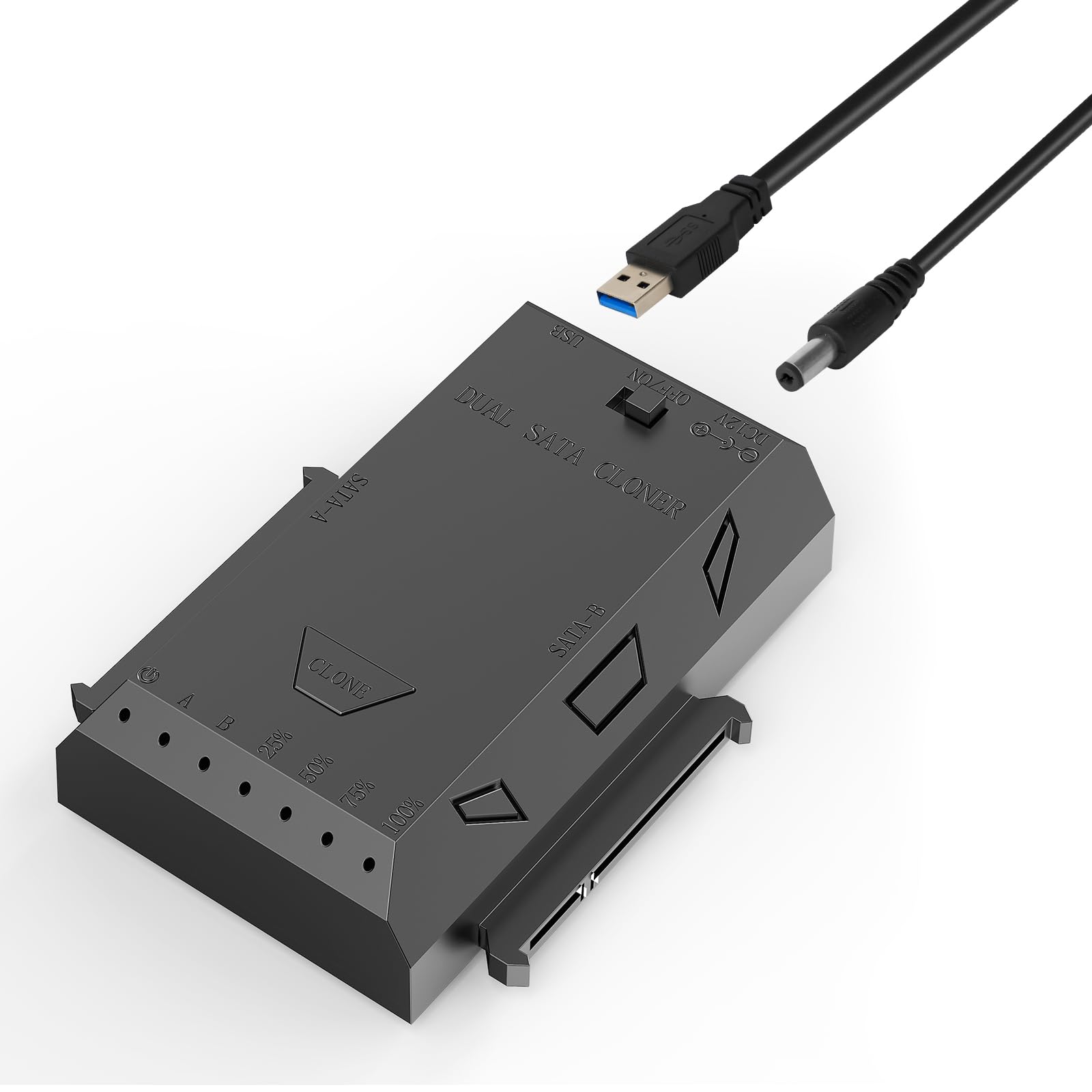 A-Goldnest SATA to USB Adapter, Supports one-Click Offline cloning, for 2.5/3.5-inch Hard Drives and SSD, 5Gbps Stable Transmission, 12V3A Power Adapter。