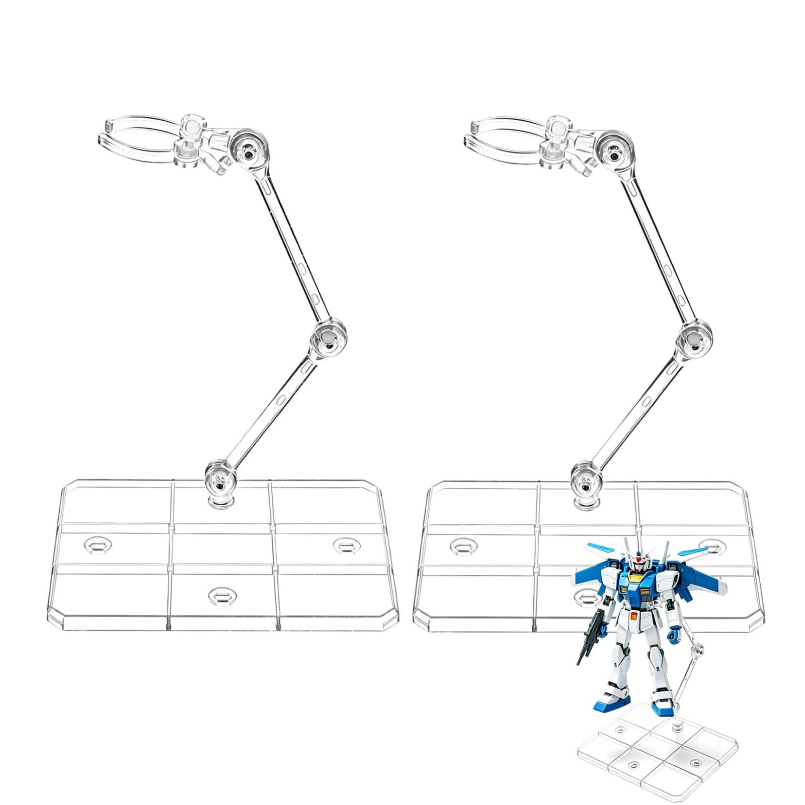 CloudWei SmartSelect 2 Pcs Action Figure Stand, Transparent Assembly Action Figure Stands Display, Doll Stands Holder Base, Sweet Stand Universal Humanoid Model Support Display