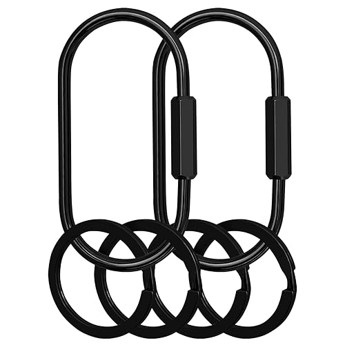 Key Chain, Brass Key Rings 2 Pack Screw Lock Key