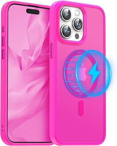 Meifigno Magic Mag Series - Funda diseñada para iPhone 15 ProMax, protección de grado militar y compatible con MagSafe, parte trasera mate