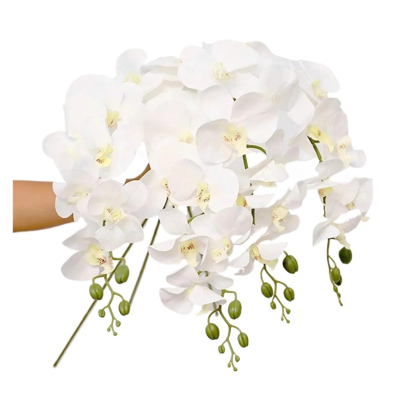DSFIHJO Artificial Flower Vine 6pcs Lifelike Artificial Orchids - 9 Blooms Each, Silk Butterfly Orchid Stems for Elegant Home & Wedding Decor