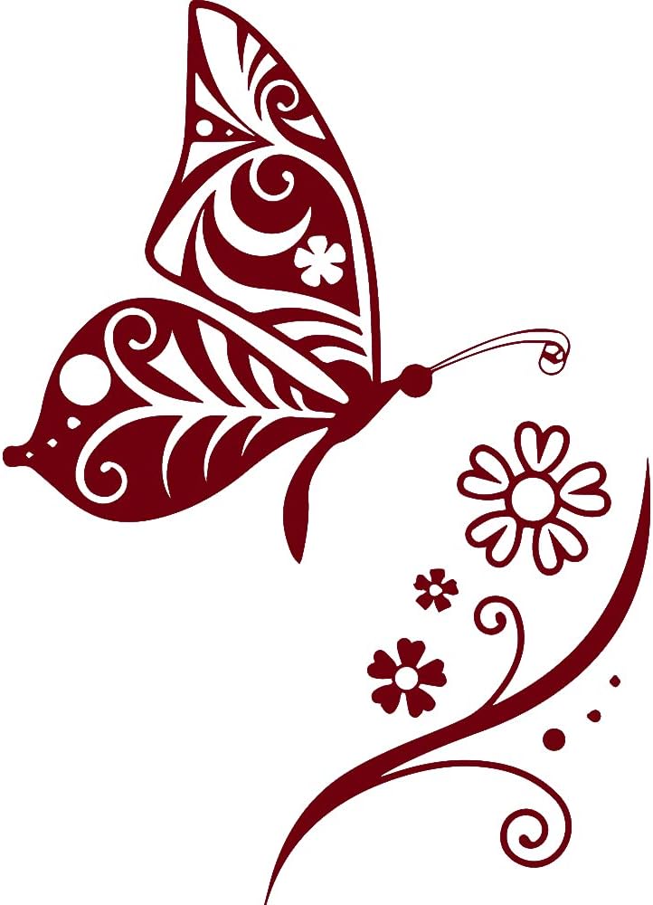 Inwrought Butterfly Flower 1 (Rose Gold) (Set Of 2) Premium Waterproof Vinyl Decal Stickers for Laptop Phone Accessory Helmet Car Window Bumper Mug Tuber Cup Door Wall Decoration