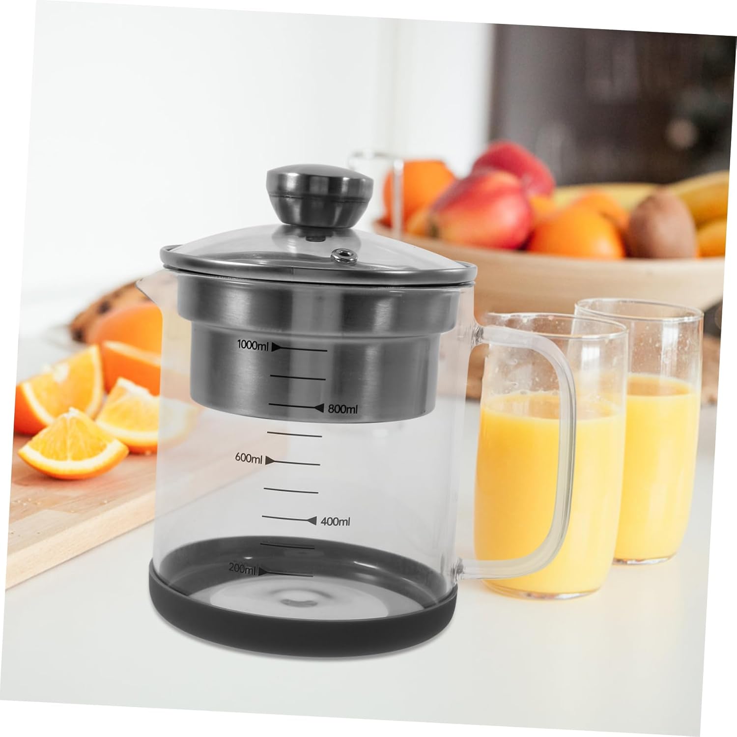 Fine Mesh Strainer Soybean Milk Container Stainless Steel Tea Filter Jug for Kitchen Capacity with Scale for Juicing Tea and Smoothies