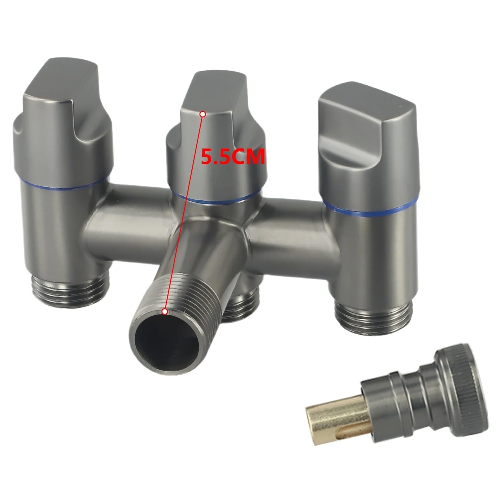 Válvula de desviación agua 1 entrada y tres salidas, válvula ángulo grifo vías, derivación multifunción para bafieras y duchas(Black Gray)