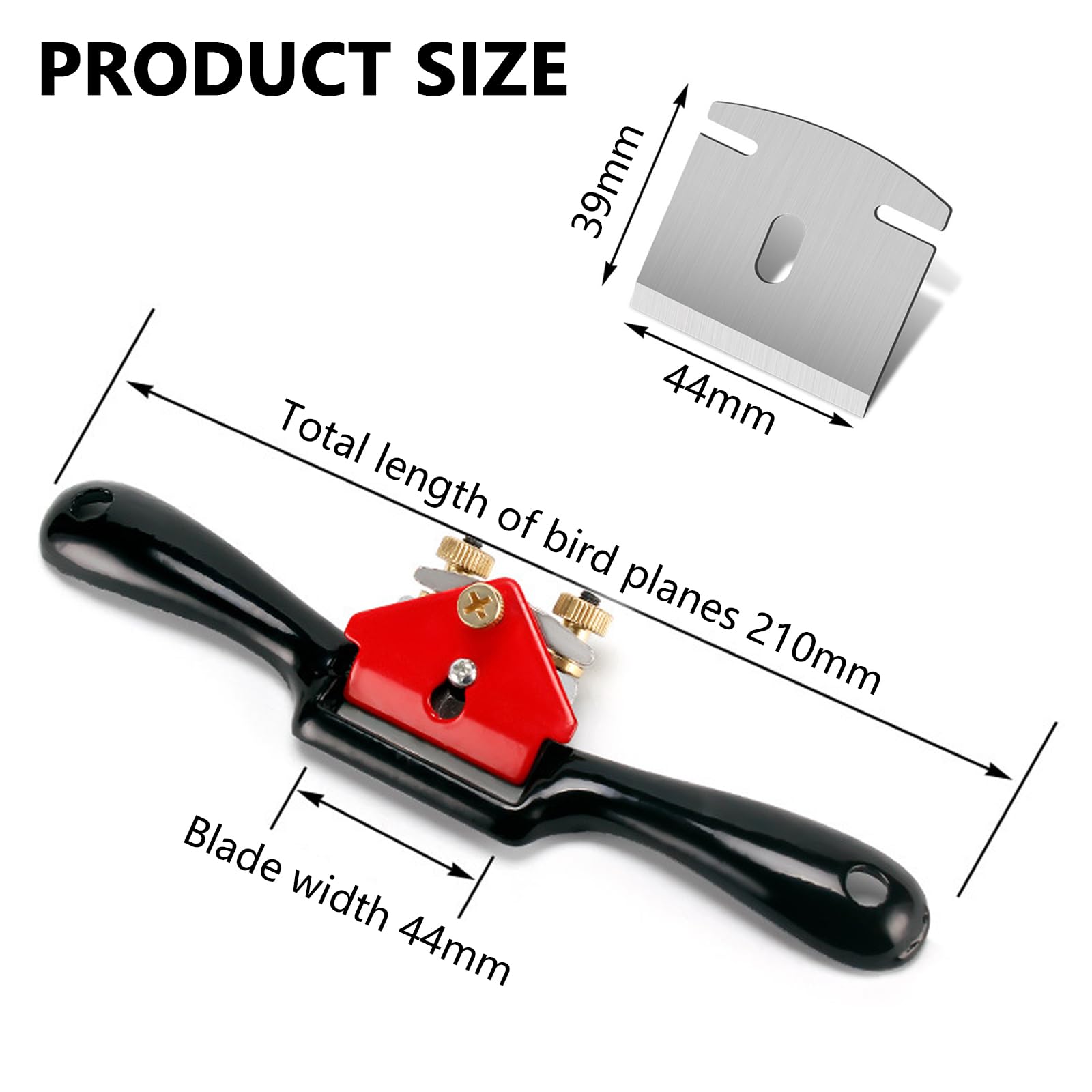 Wjelet 1 Pcs 9-Inch Wood Plane Wood Shaver, Planers for Wood Spokeshave Tool with 4 Replacement Blades - Image 2