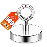 Vista 7 de Imanes de pesca resistentes de 300 libras (136 kg) Imán de neodimio fuerte, imanes resistentes con agujero avellanado para pesca magnética
