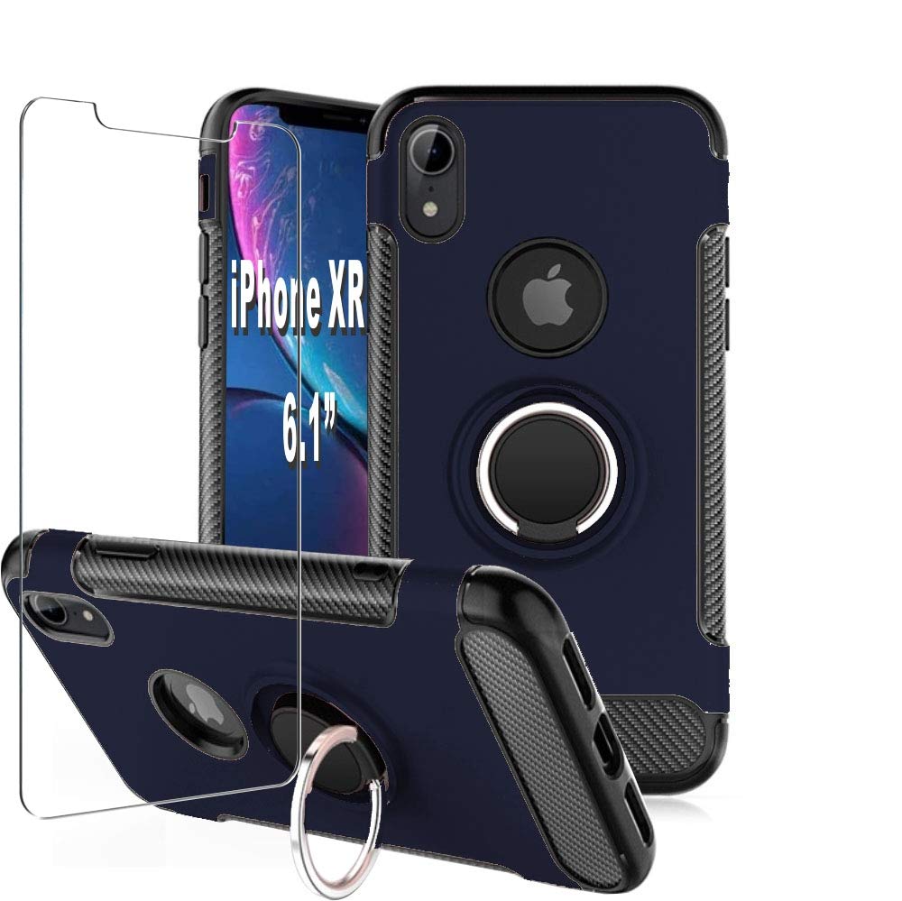 Amazon.co.jp: Folmeikat iPhone XR ケース新しい360度回転 強化ガラス