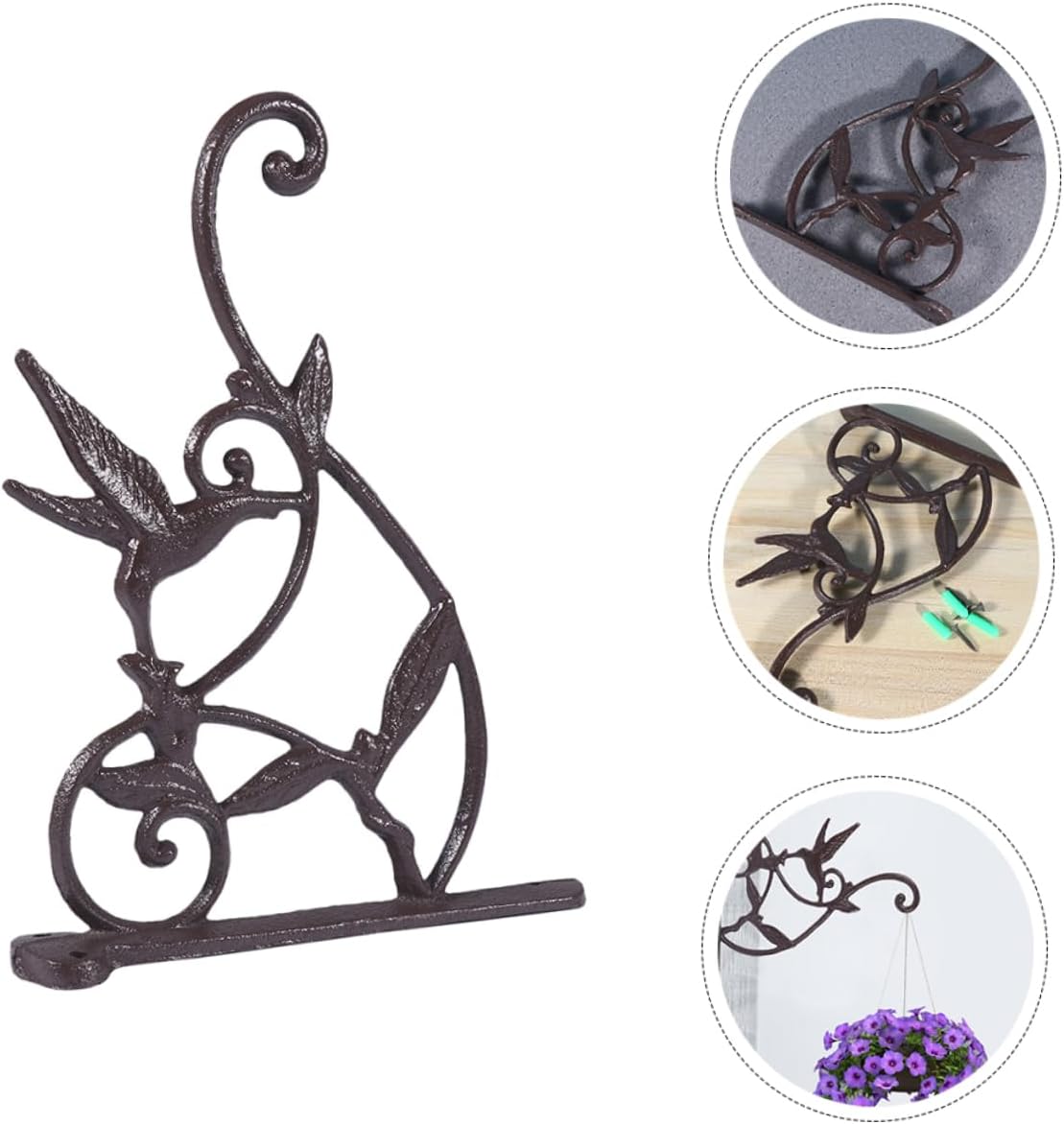 GALPADA 2pcs European Style Iron Wrought Hanging Basket Bracket Planter Hook Rack Decorative Wall Hangers for Bird Feeders Elegant
