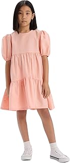 DeFacto Girl Regular Fit Short Sleeve Casual Dress & Skirt Woven Dress B6927A8,Pink 9/10 Y