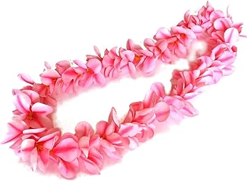 Amazon Co Jp フラダンス レイ アロハ プルメリア シングル 桜 ピンク 本格 ハワイアン 105cm ホーム キッチン