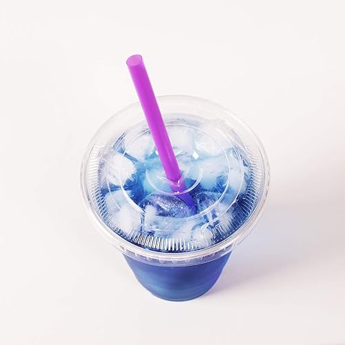 Miniatura 3 de Karat C9072 Pajitas gigantes de 7.75 pulgadas (0.315in de diámetro), envueltas en poliéster, corte diagonal, morado sólido (caja de 5000)