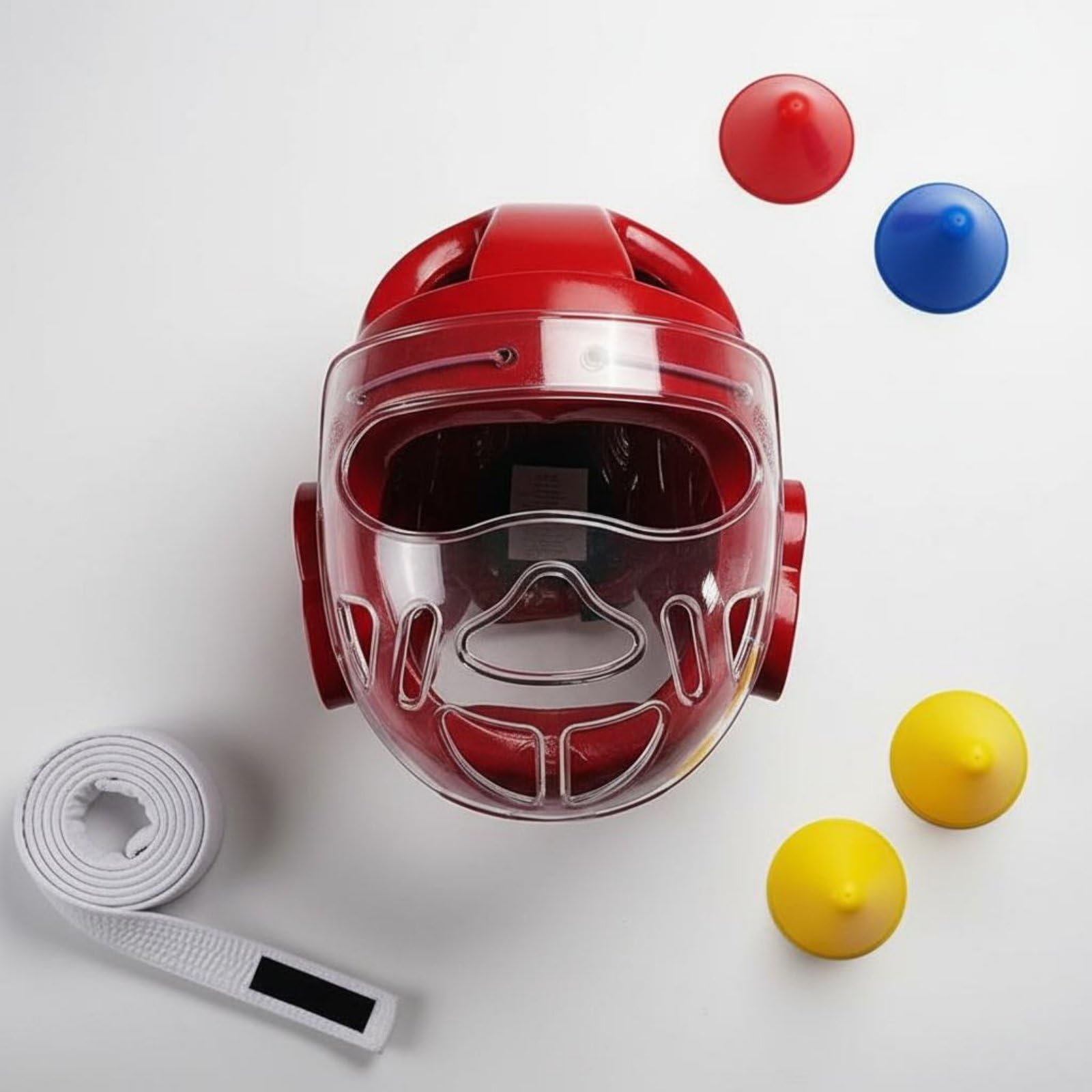 Casco da Taekwondo con Visiera Assorbimento Degli Urti Caschetto da Taekwondo con Visiera Confortevole e Traspirante per Principianti