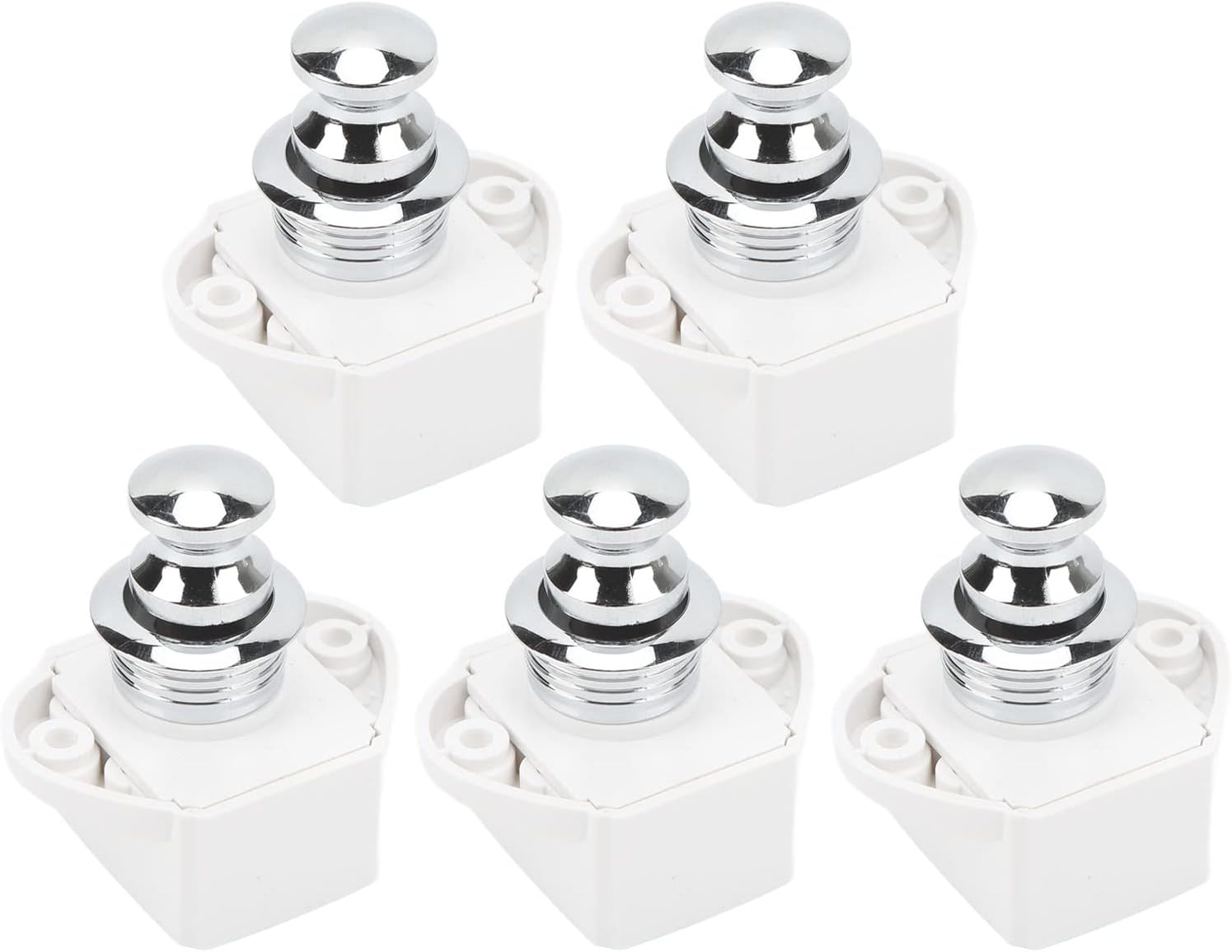 5 Pcs Push Zinc Alloy Keyless Cupboard Locks for 14 16mm Door Thickness Push Lock Furniture Hardware with Unique Press to Lock Pull to Open Design for RVs Boats Caravans Cabinets a