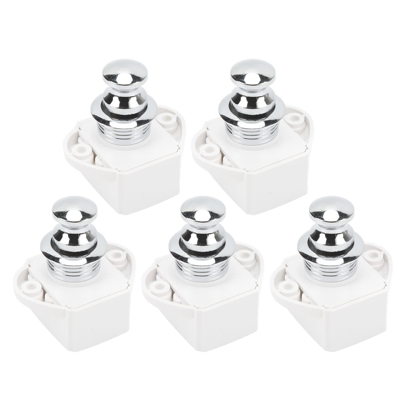 Chiusura a Pulsante, 5 Pezzi in Lega di Zinco Serrature per Armadi Senza Chiave Chiusure per Porte di Armadi per Hardware per Mobili con Spessore Porta 14-16 mm