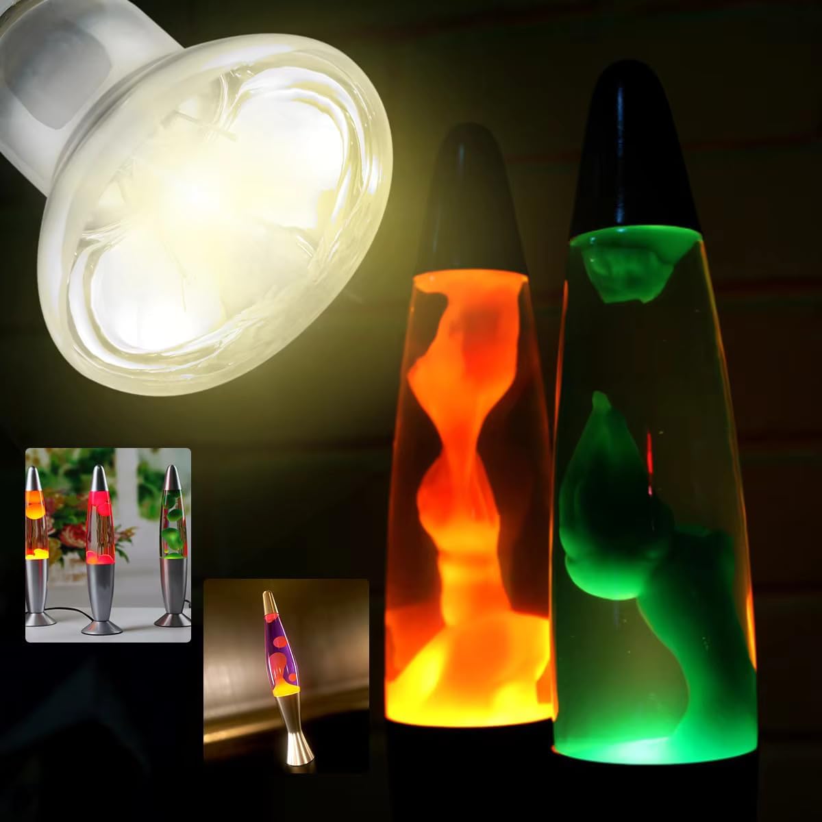 Lava Lamp Bulb,25 W E17 R39 Reflector Type Bulb, Replacement Bulbs for Lava Lamps and Glitter Lamps,120 Volt,2700K Warm White,Dimmable,High-Output Heat (2PACK)