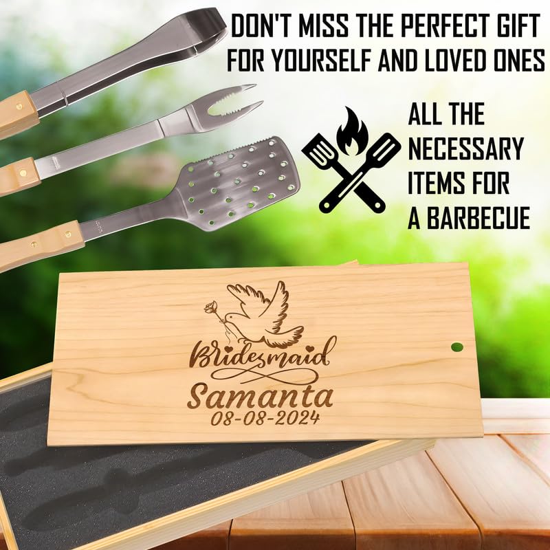 Set personalizado de parrilla grabado en caja de madera miniatura 6