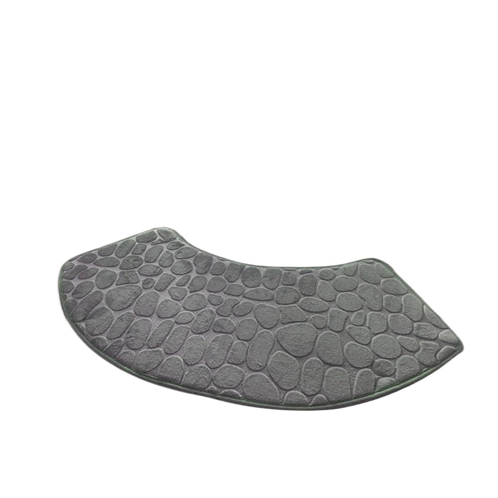 Curved bath mat Practical Curved Bath MatShower Doormat Absorbent Non-slip Bathtub Floor Rug(Dark Grey)