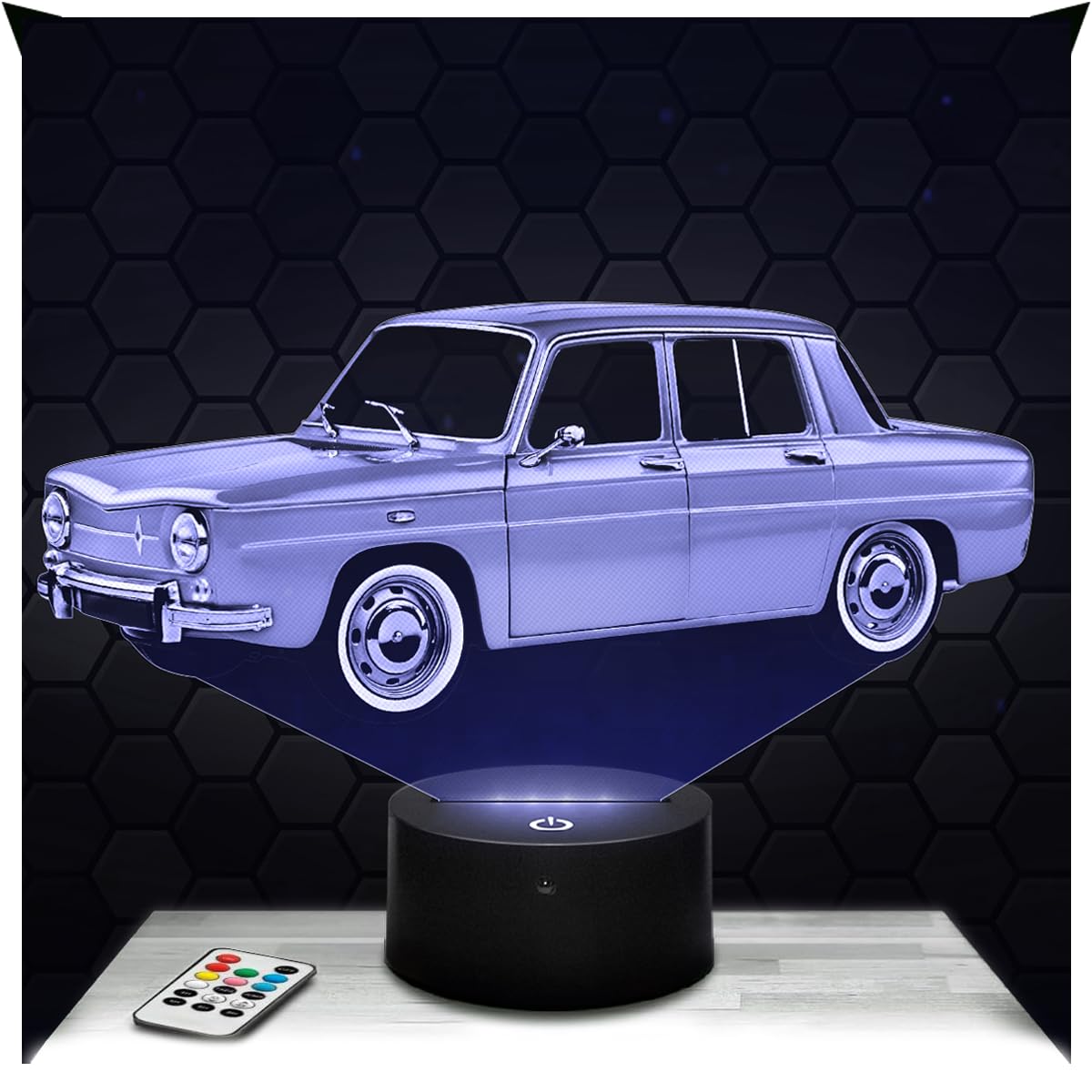 Lampephoto.fr - 3D Lamp R8 Major French Automobile Car, Touch LED Night Light, 3D Hologram Effect, Christmas Birthday Gift Idea for Men, Bedroom Decoration Object