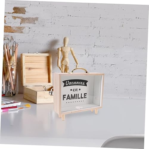 Miniatura 9 de Vaguelly Caja de dinero de madera Alcancias de para adultos, fondo de madera transparente, sombra, marco de madera, alcancía, alcancía para adultos,