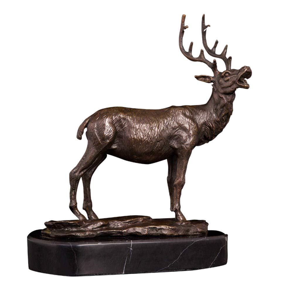 Amazon.co.jp: 彫刻 像ブロンズ鹿動物彫刻銅アート家の装飾 : ホーム