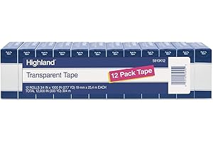 Highland Transparent Tape: 3/4" x 1000" Adhesive Clarity