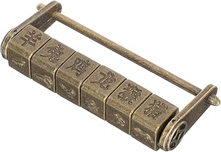 CRILSTYLEO Text Password Lock Cabinet Safety Locks Jewelry Gift Box Vintage Suitcase Retro Lock for Gift Box Antique Chinese Padlock Antique Chinese Lock Vintage Antique Combination Lock