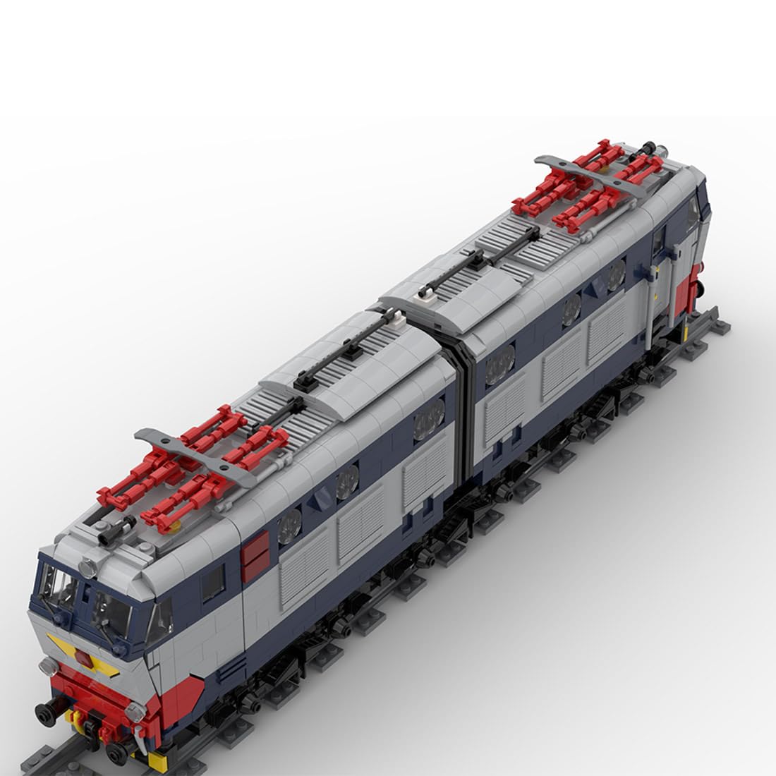 Train Blocchi da costruzione tecnica, 1958 pezzi italiani E-656, set locomotiva modello, giocattolo da costruzione, treno, regalo per adulti e ragazzi (versione statica)