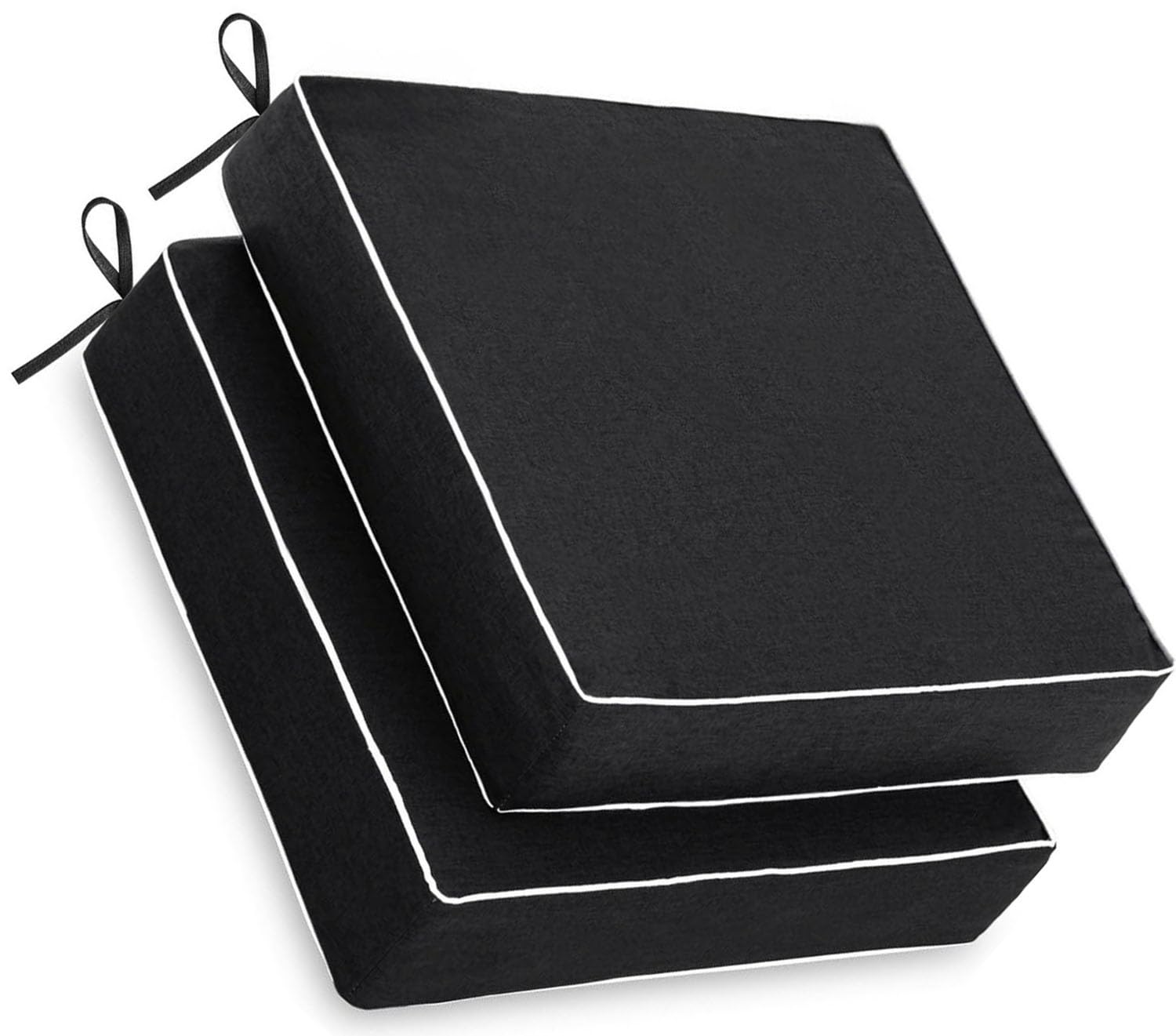 Set di 2 cuscini per sedia da esterno, impermeabili, con laccetti, colori che non sbiadiscono, accessori in pelliccia da giardino, cuscini per divano (20x20x4in / 51 x 51 x 10 cm)