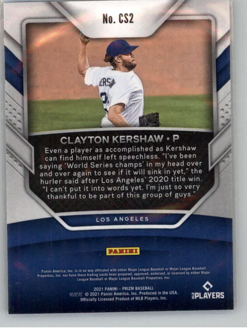Amazon.com: 2021 Panini Prizm Championship Stage #2 Clayton Kershaw Los  Angeles Dodgers Official MLB PA Baseball Card in Raw (NM or Better)  Condition : Collectibles & Fine Art