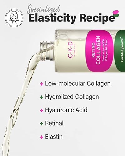 Miniatura 4 de CKD Retino Collagen Small Molecule 300 Tónico para la piel de colágeno, antienvejecimiento e hidratante para piel seca y áspera, tóner de apriete de