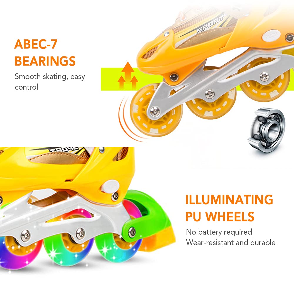 Eacam Patins à Roues Alignées Lumineux avec Roues Lumineuses, Cadre en