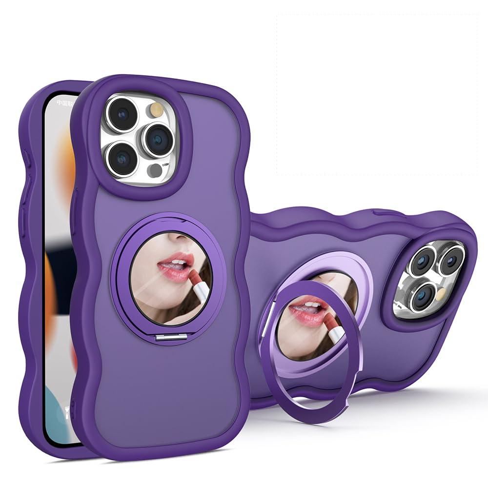 iPhone12Proケース 6.1インチ 鏡付き パープル iPhone12Proケース 6.1インチ 鏡付き パープル