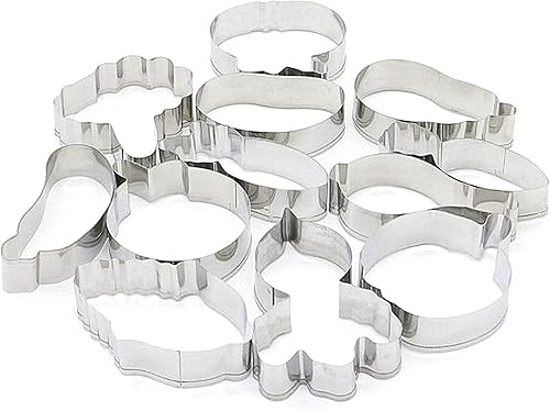 Miniatura 3 de Cortadores de galletas en forma de vegetales, de 12 piezas, de acero inoxidable, juego de cortadores de fondant para verduras, pastelería, galletas