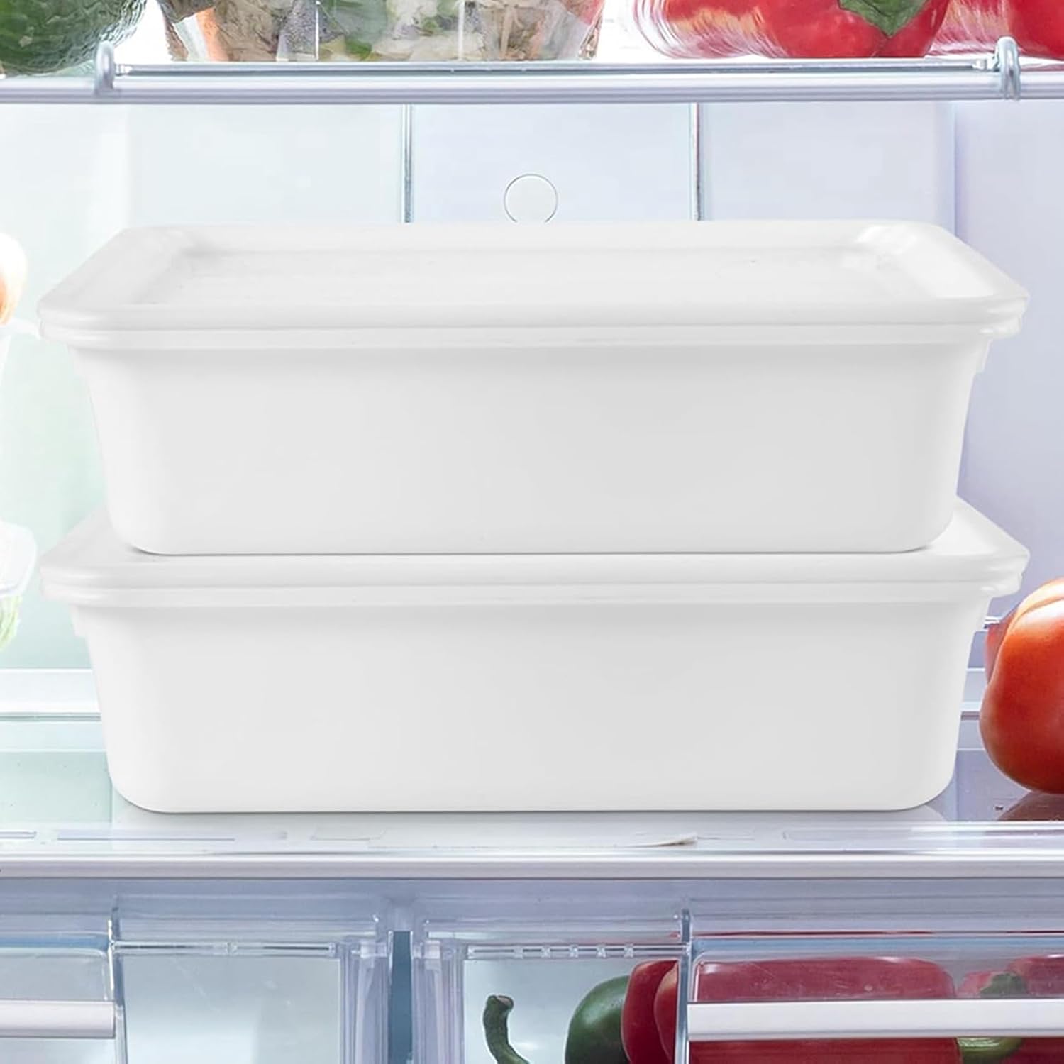 JSDNGU 2X ピザ生地発酵ボックス - 積み重ね可能なカバー付きトレイ - パン発酵ボックスや生地容器として最適