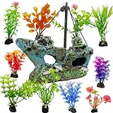 🐟Cree un ambiente cómodo: La plantas artificiales acuario no solo puede decorar su acuario, sino que también proporciona a los peces un refugio reconfortante. Adecuado para tanques de agua salada y dulce. Estas plantas conservan su color vibrante después de un largo tiempo de sumisión al agua.